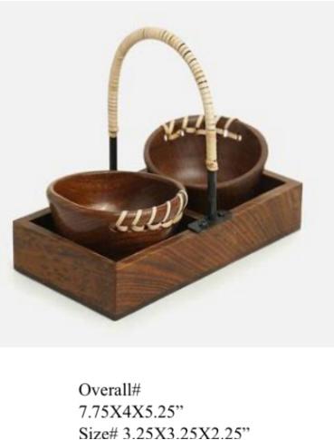 Cutlery wooden bowl and spoon set